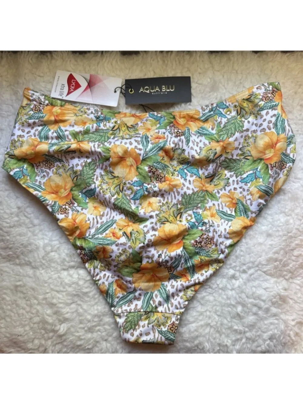Aqua Blu Australia Womens Size 16 High-Waist Bikini Bottoms Dahlia Margot $85